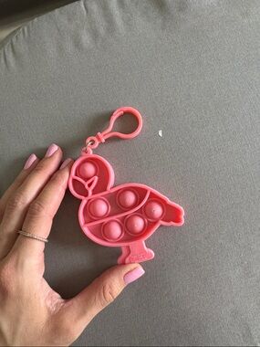 Pink Duck Pop It Keychain